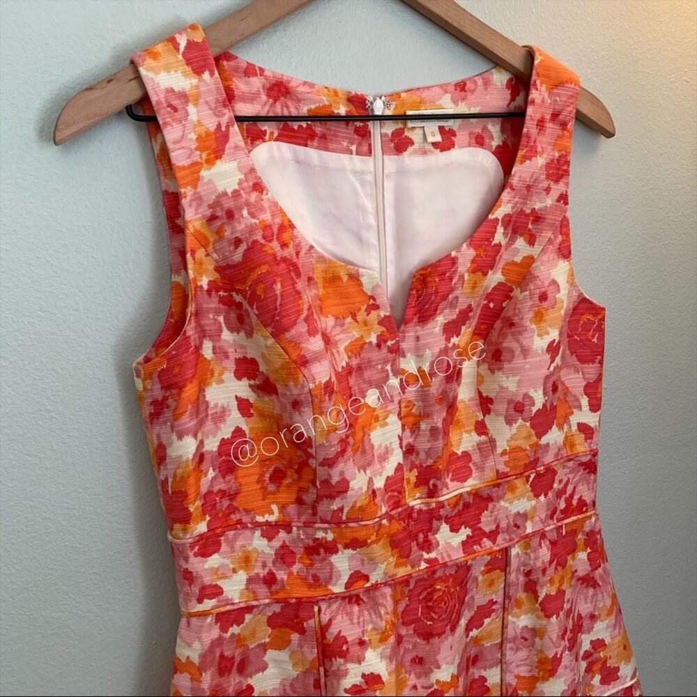 Anthropologie Shoshanna Pink Watercolor Floral Sheath Mini Dress Spring 8 - Picture 8 of 12